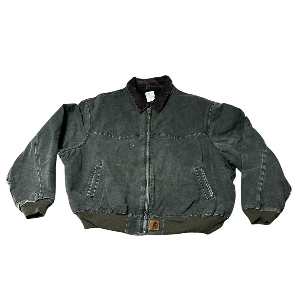 Vintage Carhartt J14 MOS Detroit Jacket Moss Green Quilt Lined Mens 4XL